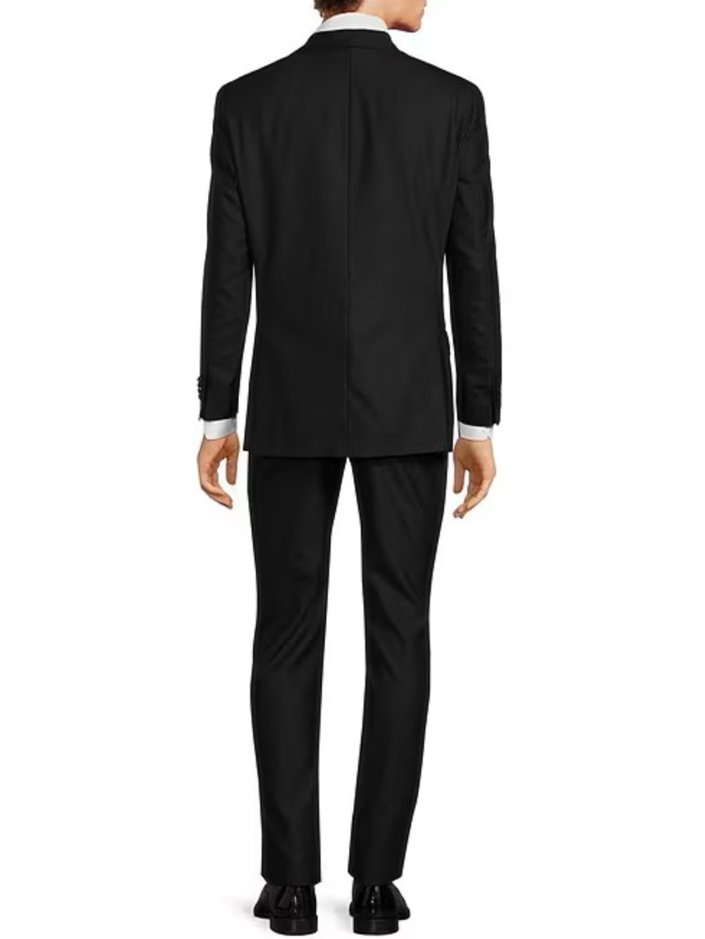 NEW* Hart Schaffner Marx Tuxedo 44R Blazer 37/29 Pants Black Satin Stripe Suit - Picture 2 of 16